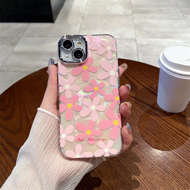 Accessories Japanese and Korean shell pattern flowers are suitable for Apple 15 mobile phone case iPhone14promax all-inclusive 13Pro anti-drop 12