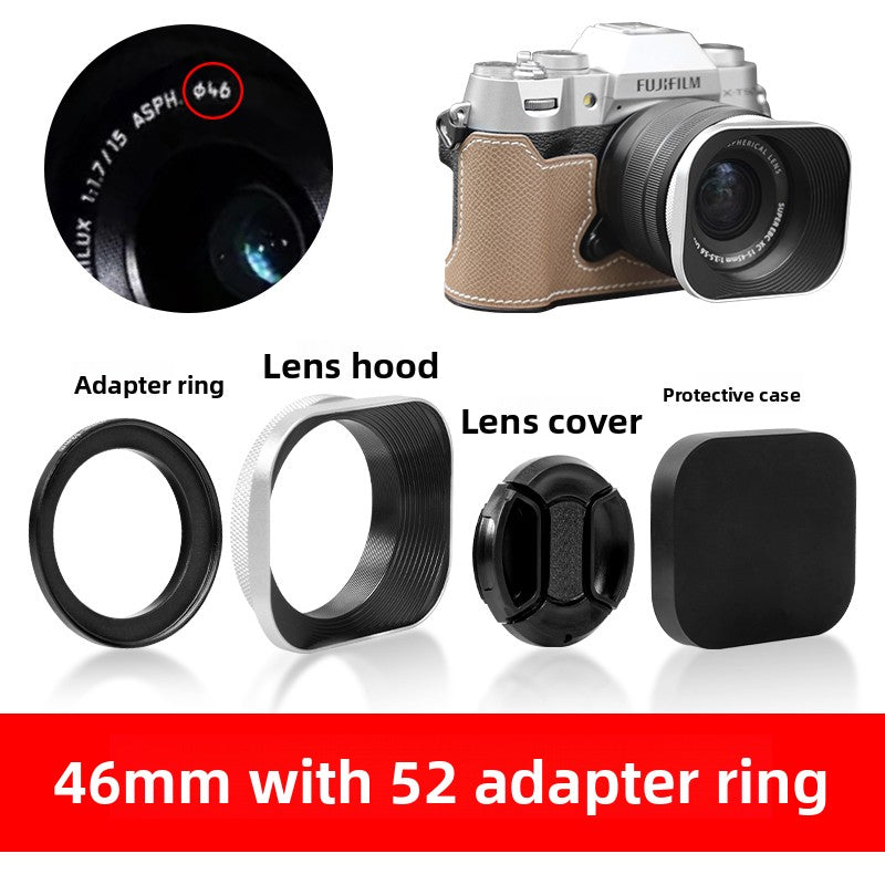 Square hood for Canon Sony Conn 16-50 Fuji 15-45/35 f2 52/43/46 mm Digital camera accessories