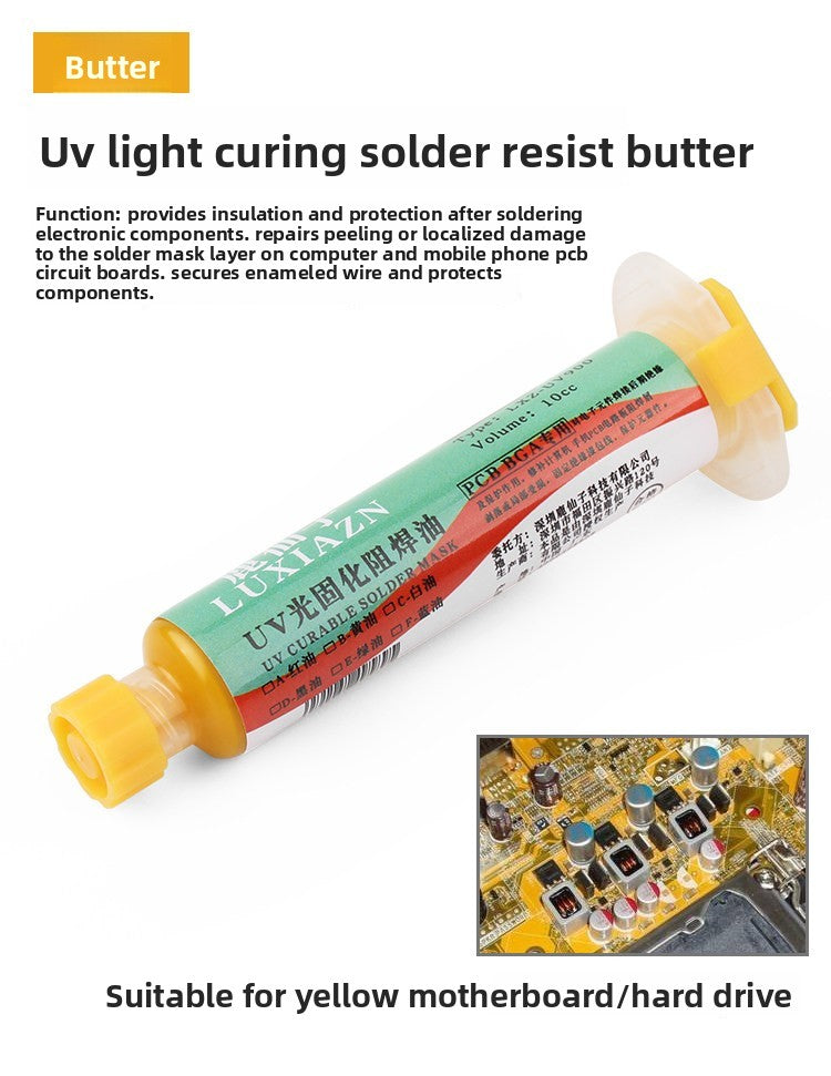 UV curing black oil for solder mask curing green oil solder mask blue oil black oil repair pcb circuit board insulating paint UV lamp Laptop Mobile Phone Repair tools
