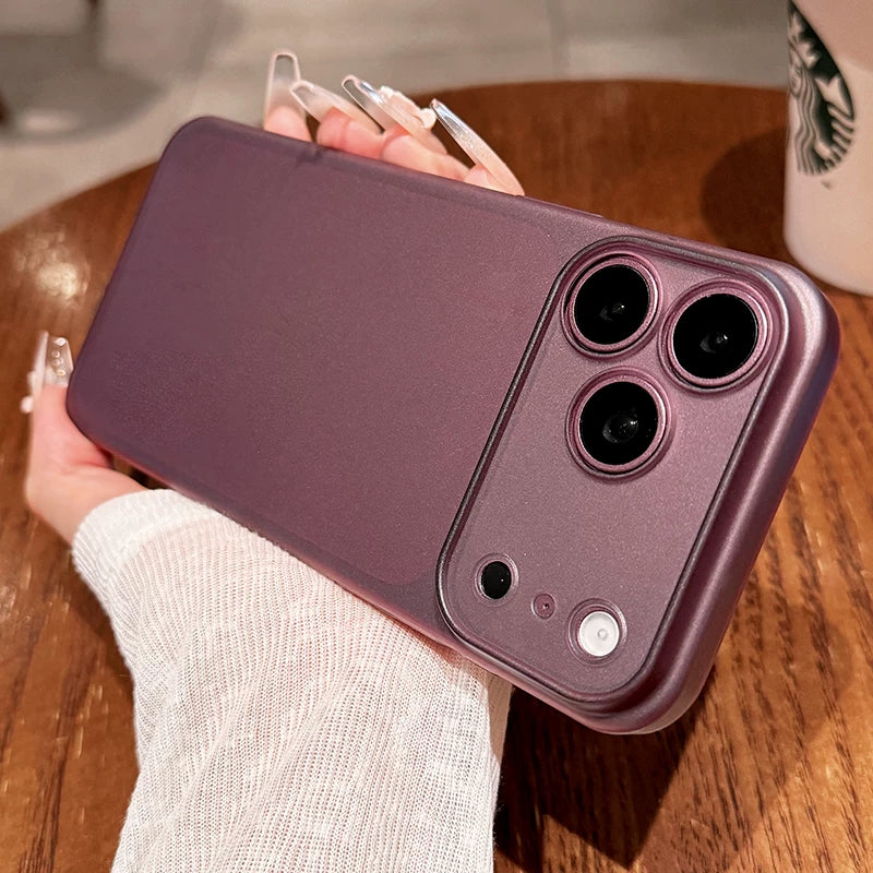 Soft mist matte iPhone 18promax mobile phone case New iPhone18 ultra-thin matte ice hard case 17pro fine hole lens protection 16 men's and women's ins wind case Phone Accessories