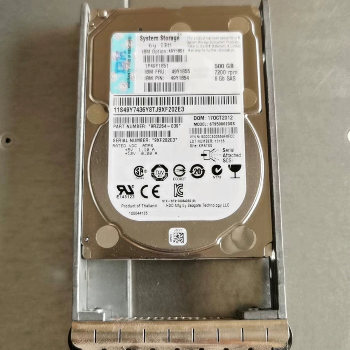 IBM 49Y1851 49Y1854 49Y1855 500GB 7.2K DS3500 DS3524 Storage Hard Disk Servicer