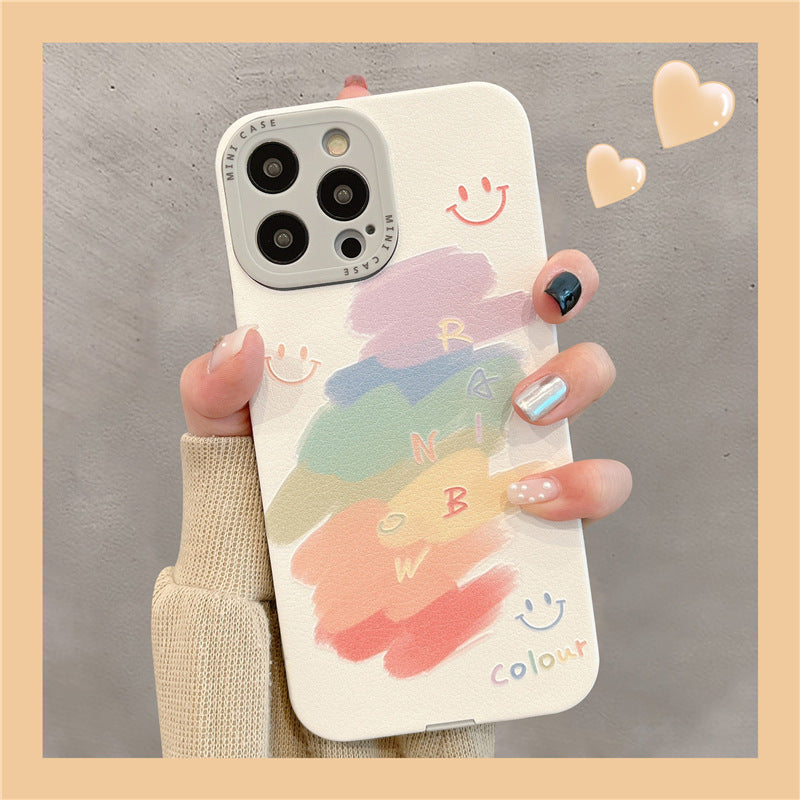 Accessories (Shipping fee not included) Applicable to iphone14promax mobile phone case Apple 13 color graffiti English 14 simple style new small fresh