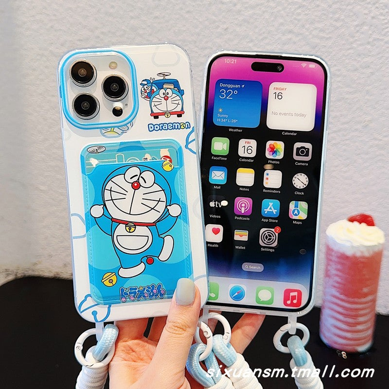 Accessories Jingle Cat 13 Double Hanging Hole Wrist Strap Card Holder Card Pack for Apple 14 Mobile Phone Case iPhone15promax New