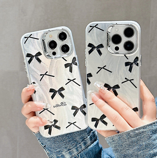 Accessories Simple bow is suitable for Apple 15Pro mobile phone case iphone14 new texture 13 niche 12 cute