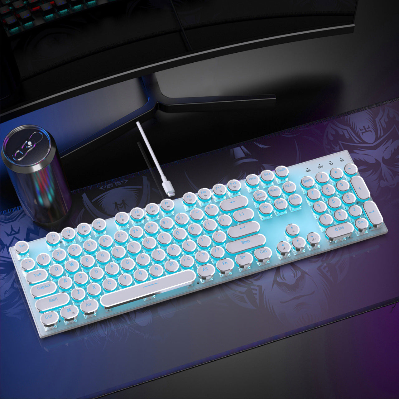 Steam Retro Punk Plated Knob Triple Mode Wireless RGB Wired Keyboard Mouse Mechanical Keyboard Computer Games