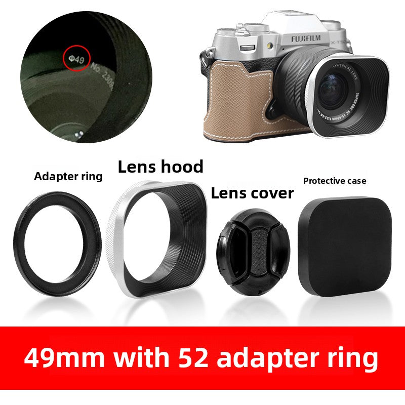 Square hood for Canon Sony Conn 16-50 Fuji 15-45/35 f2 52/43/46 mm Digital camera accessories