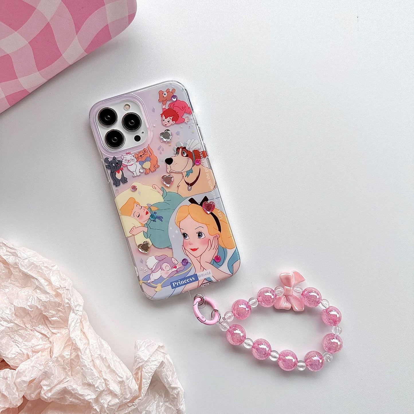 Accessories Cartoon Princess Alice DIY sticker diamond for iphone14pro max iPhone 13 case 12 niche 11