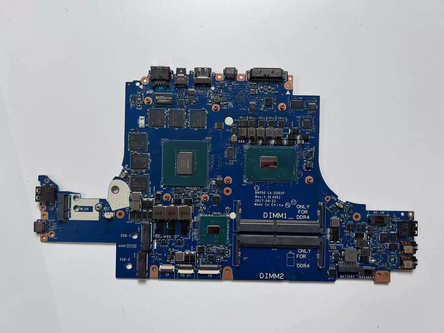 (Shipping fee not include)Dellmotherboard system board 13 R3 CN-0GG6GW SR32Q i7-7700HQ 1060 LA-D581P