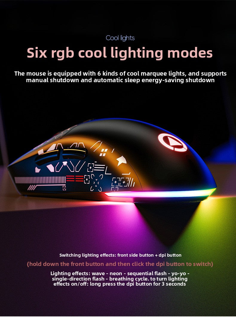 Silver Diao G18 Bluetooth wireless three-mode lightweight mouse game e-sports desktop computer RGB wired