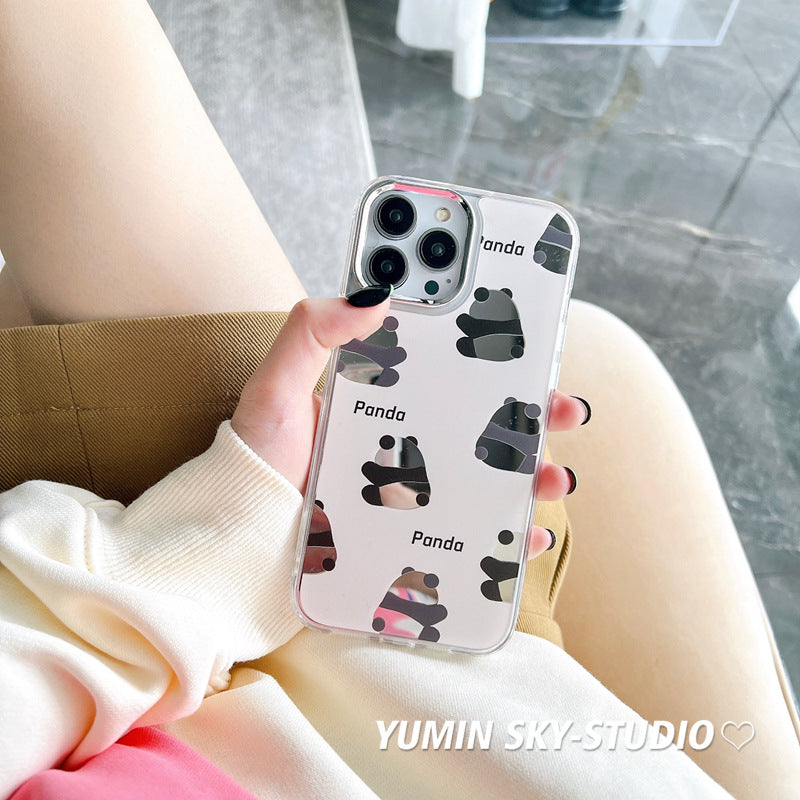 Accessories for iPhone14Pro fun cartoon panda max apple 13 mobile phone case 12 new 11 mirror plus male