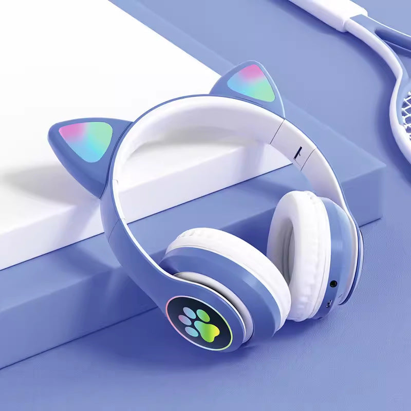 Accessories Cat Ear Luminous Headset STN-28 Girls' Cute Gaming Wireless Headset Bluetooth Headset