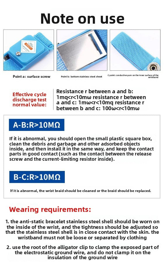 Wireless anti-static bracelet, human body static cordless, electronic wired to remove static ring  Laptop Mobile Phone Repair tools
