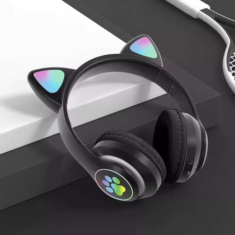 Accessories Cat Ear Luminous Headset STN-28 Girls' Cute Gaming Wireless Headset Bluetooth Headset