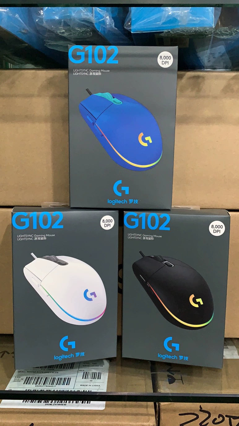 Boxed genuine, Logitech G102 second-generation RGB wired e-sports gaming mouse is guaranteed for 2 years