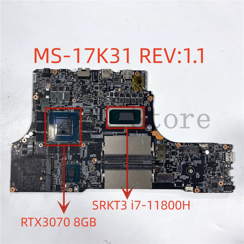 (Shipping fee not include)MSI Motherboard system board / MSI Motherboard system board   MS-17K31   motherboard  i7-11800H RTX3070 8GB