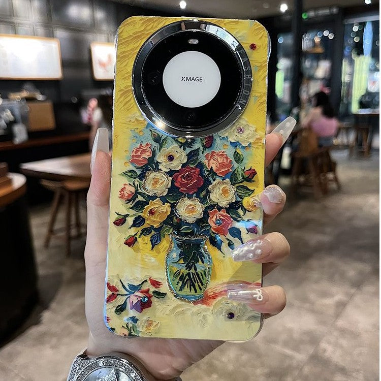 Accessories are suitable for Huawei mate60 Apple 15 series new shell elegant advanced creative sunset flower sea anti-drop all-inclusive new