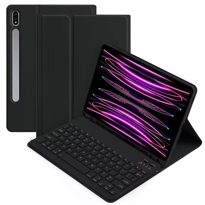 Suitable for Samsung 12.4 inch tablet S9 FE Bluetooth keyboard S7plus leather case S9FE Plus X200 A7 case protective Accessories