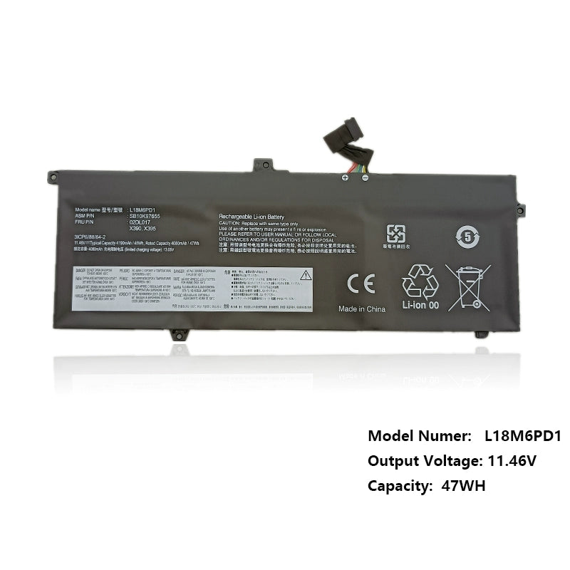 (Shipping fee not include)For  Lenovo X390 X395笔记本L18C6PD2 L18L6PD1 L18M6PD1 repalcement battery 02DL018