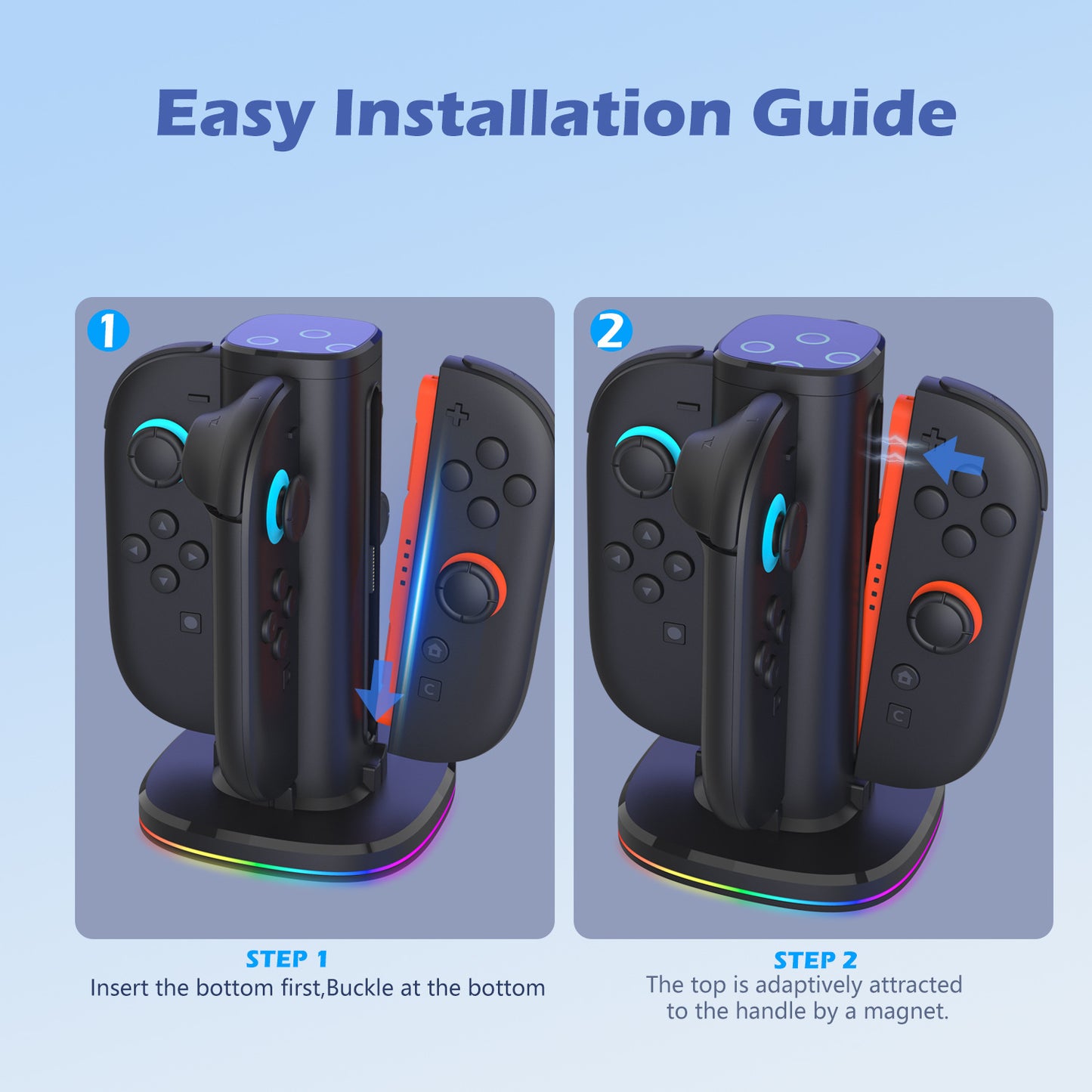 Switch2 left and right handle four chargers NS wireless handle fast charging seat JoyCon handle charger