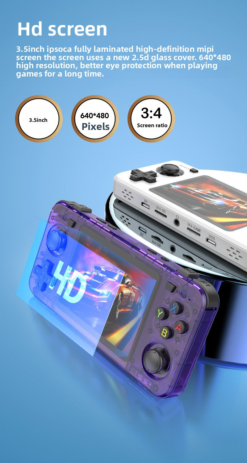 3.5" inch R36H IPS HD Linux Dual joystick Dual TF 3000mAh rechargable gamepad Ultra-Thin games Handheld Game Player console