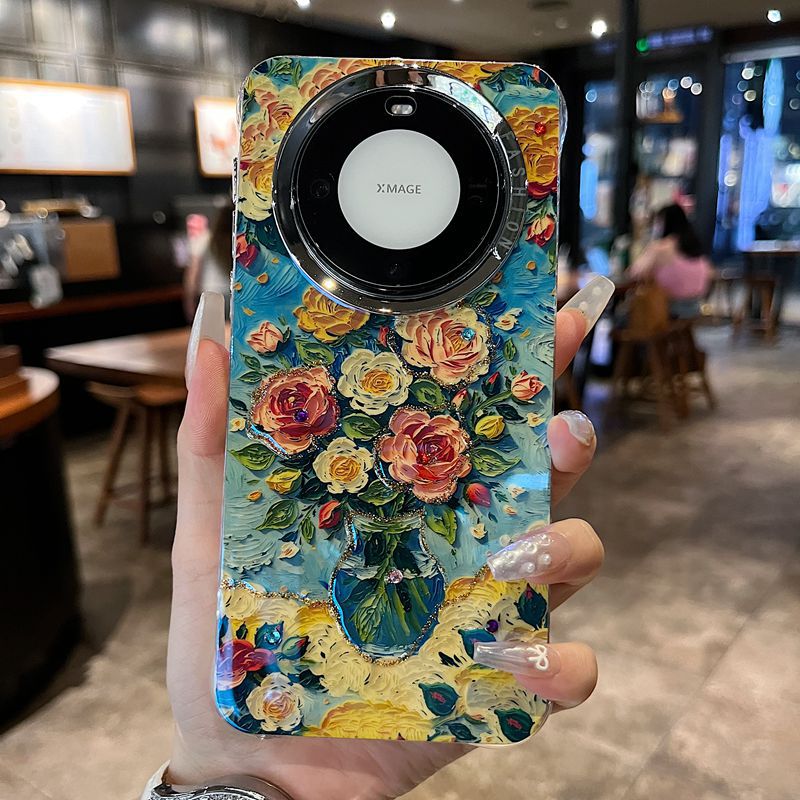 Accessories are suitable for Huawei mate60 Apple 15 series new shell elegant advanced creative sunset flower sea anti-drop all-inclusive new