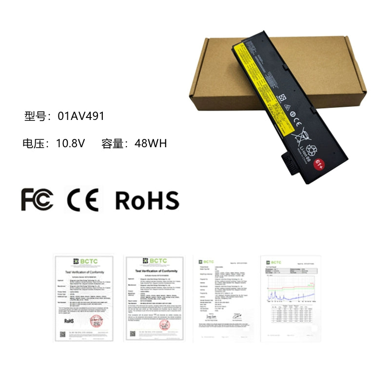 (Shipping fee not include)forFor  Lenovo  T470 T480 T570 T580 P51S P52S 01AV491 battery 61+