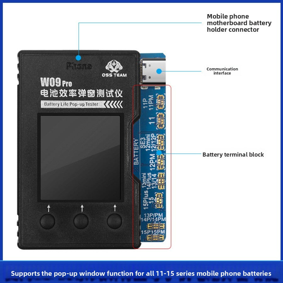 Battery Life Pop-up Tester for iPhone Mobile Phone Battery Change Efficiency Card Bug Repair Bounce Window Instrument Battery Free Cable Laptop Mobile Phone Repair tools