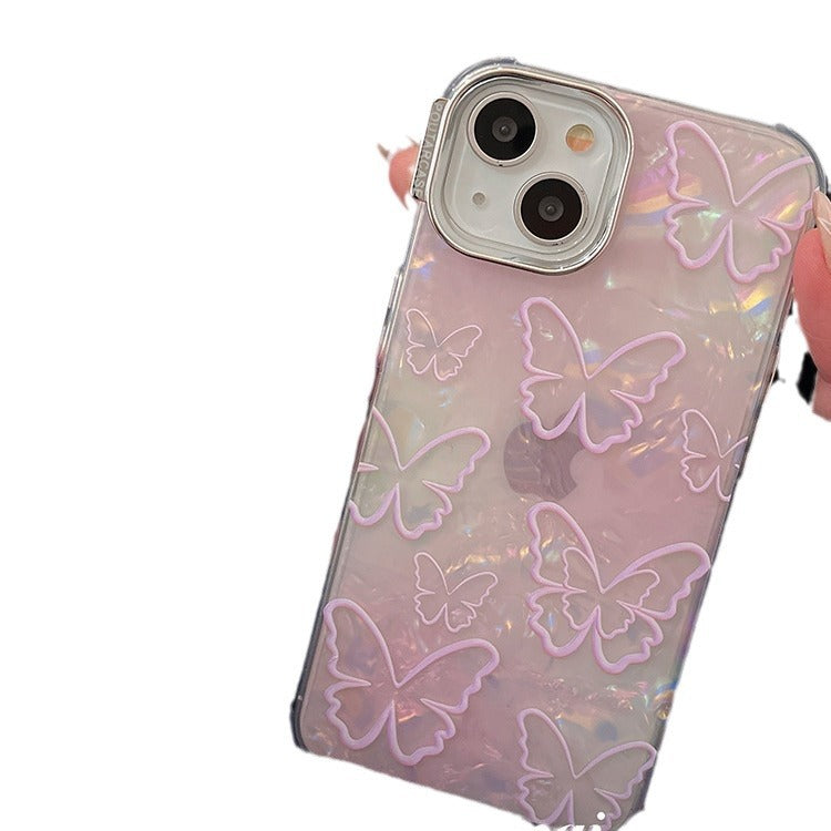 Accessories Dream ins shell pattern pink butterfly for Apple 15promax mobile phone case iphone13 new 14pro