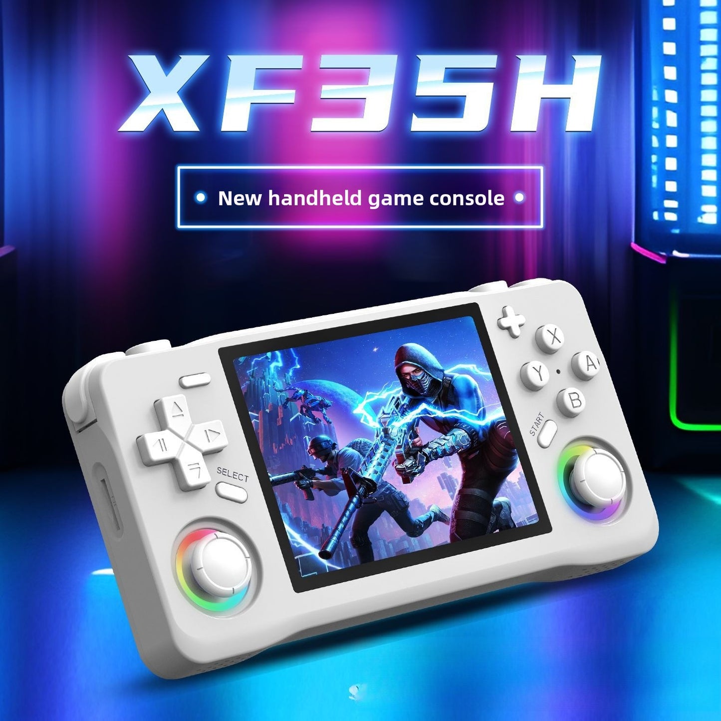 3.5" inch XF35H IPS HD WIFI Online match fight Linux Dual 3D joysticks RGB 4000mAh rechargable supporting 2.4G wireless Gamepad connected games Handheld  Player console