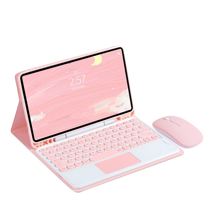 Suitable for Samsung T Tablet A8L Bluetooth Keyboard Case S9 FE Round Cap S6lite Touch Keyboard A9 + Case S8protective Accessories