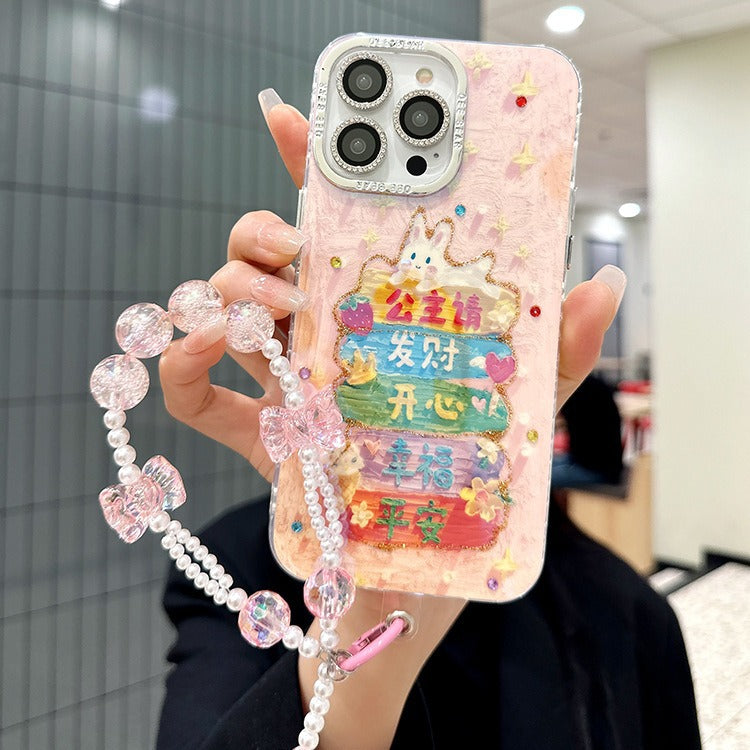 Accessories Princess please get rich Apply to Apple 15promax mobile phone case iPhone14 protective case 13 new cute