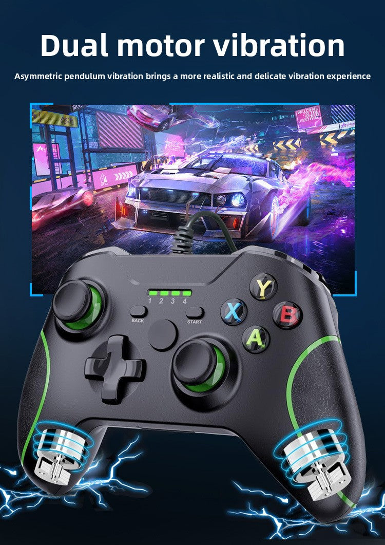 dual motor vibration dual Joystcik Plug and play without setup compatible with X ONE console PC devices Wired gamepad with headphone jack