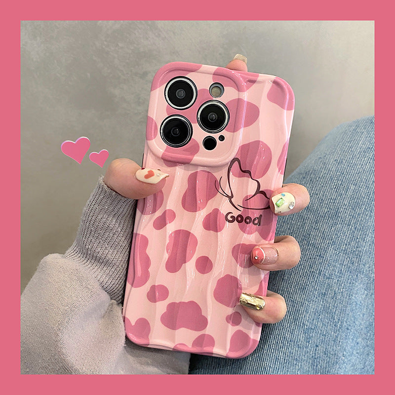 Accessories ins wind girl heart pink leopard print for apple 15promax mobile phone case iphone14pro new 13p