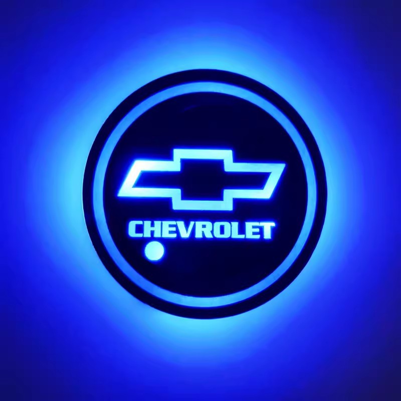 (Free shipping) Full brand Car LED light water coaster Colorful water coaster Car atmosphere light USB charging Non-slip mat