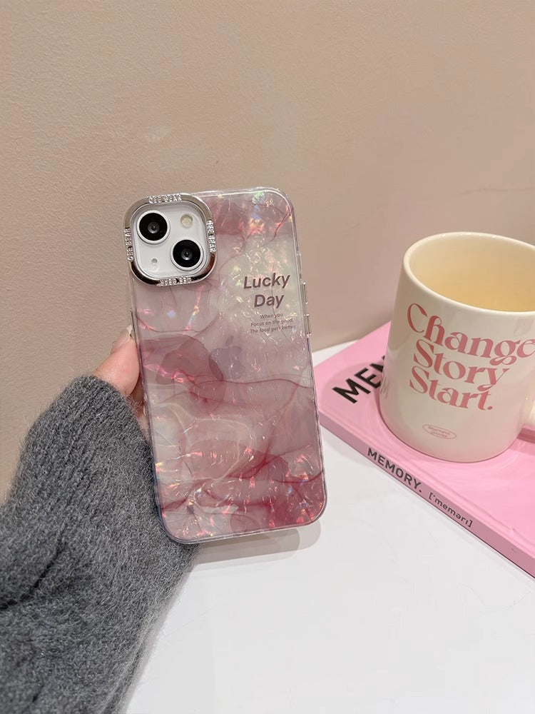 Accessories Smudge shell pattern for Apple 15promax mobile phone case 14 camellia 12 three-dimensional iphone13 women 11 tide