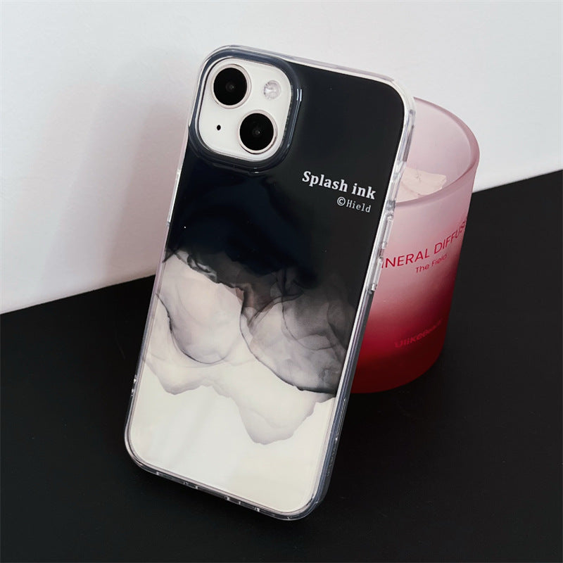 Accessories Premium sense semi-transparent ink smudge for iphone14Promax Apple 13 mobile phone case 11 couple 12 double layer