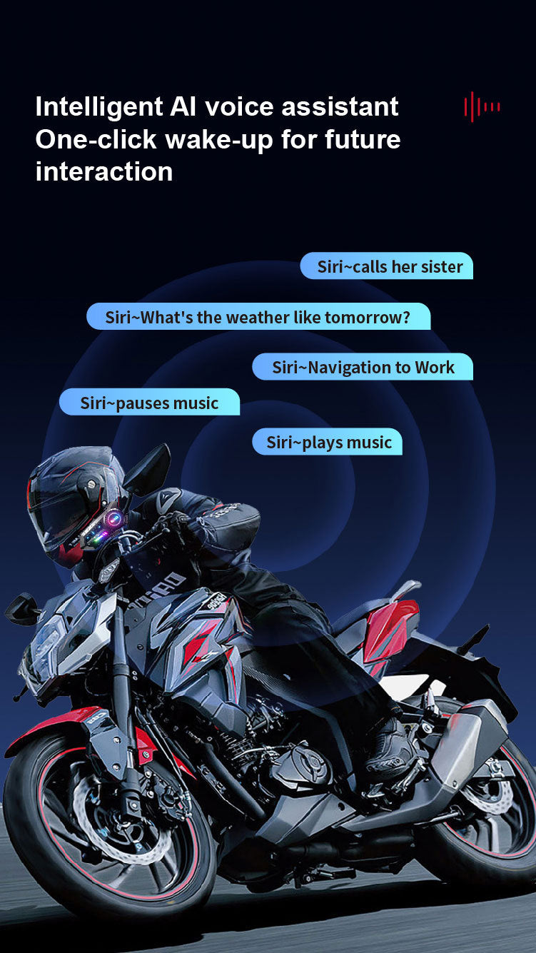 Riding Bluetooth waterproof noise reduction headset motorcycle helmet suitable for long-term use built-in microphone