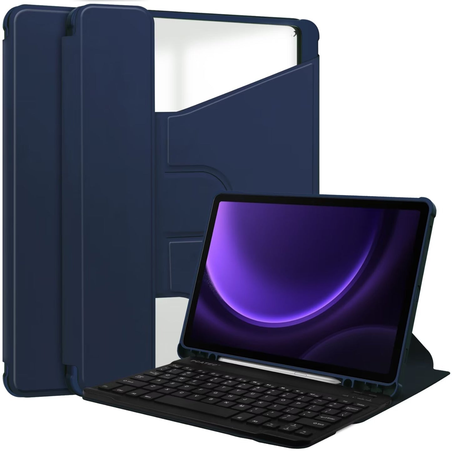 Applicable to Samsung Tablet S9FE Bluetooth Keyboard Case 360 ° Rotating Acrylic Bracket S9 Leather Case X510protective Accessories