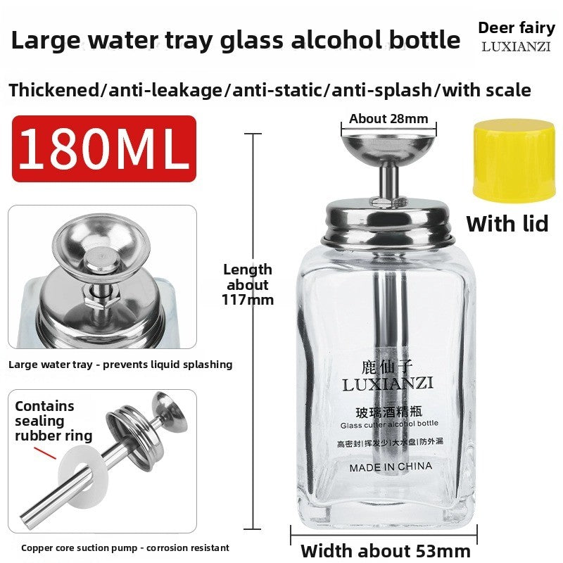 Thickened pressing glass alcohol bottle anti-corrosion washing water mobile phone repair pressing bottle cap automatic Repair tools