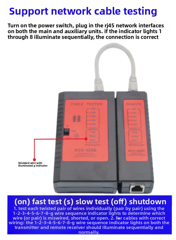 RJ45 RJ11 Cable Tester crystal head network cable tester multi-function line check RJ11 telephone detector line tester network line tester repair tools