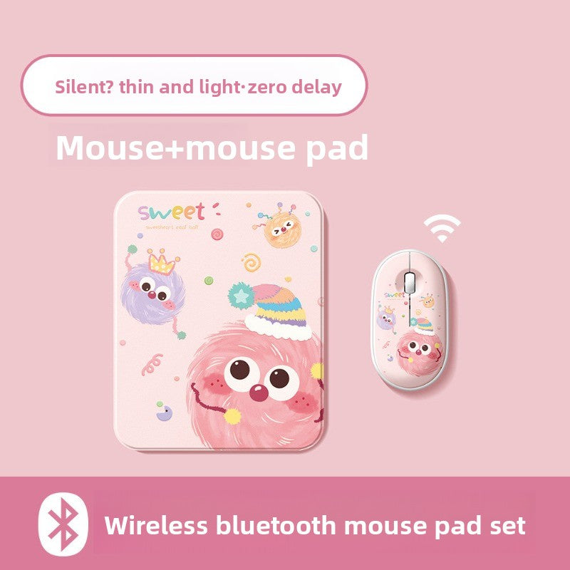 Wireless Bluetooth Keyboard Set For Apple Huawei Xiaomi Tablet PC Special External iPad Keyboard Mouse Set Office Silent No Delay Comfortable and Thin Little Monster Tablet Accessories