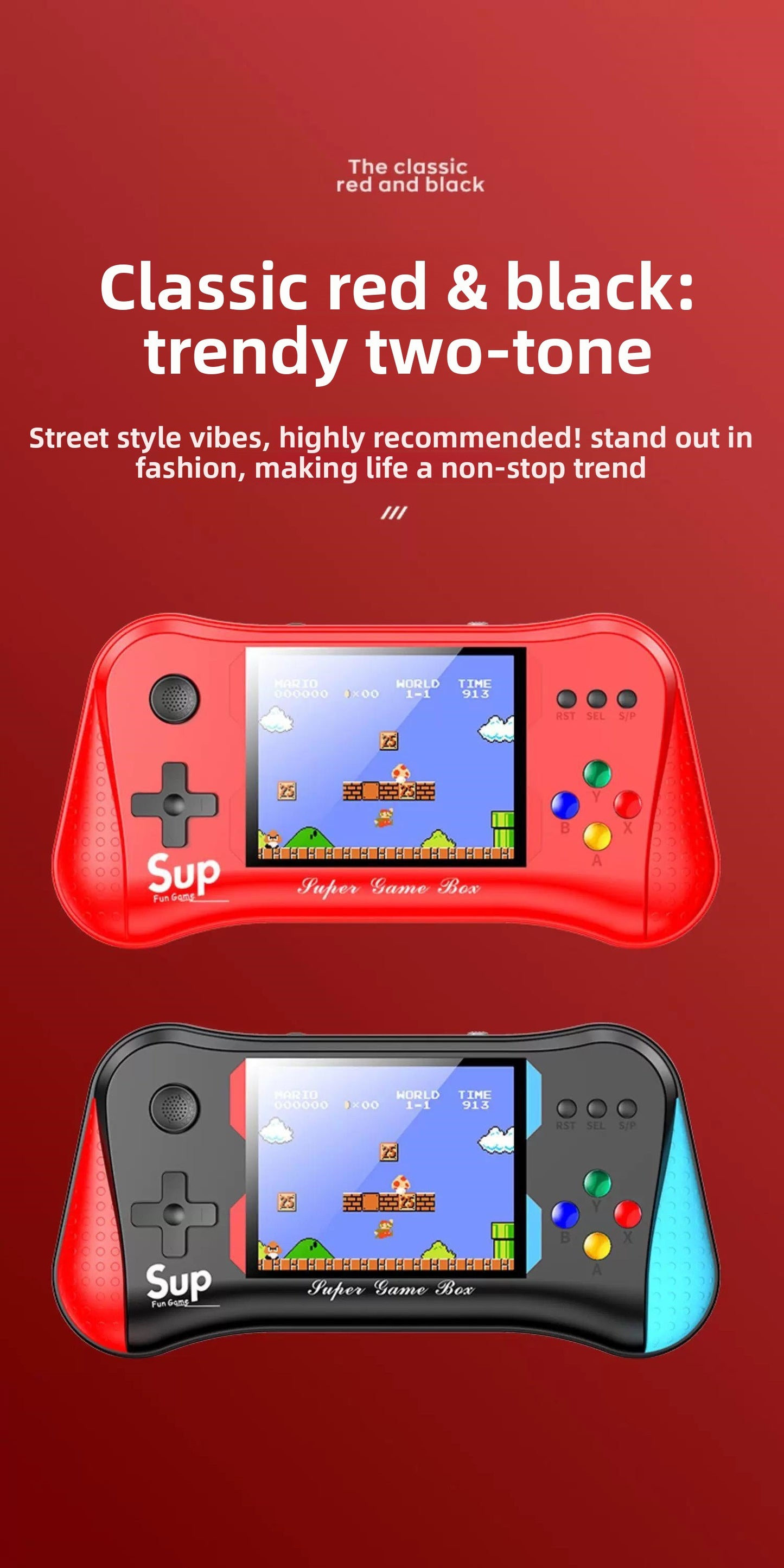 3" inch X7M HD PSP 1200mAh rechargable sup games Handheld Game Player console 500-In-1 Classic Doubles Handheld