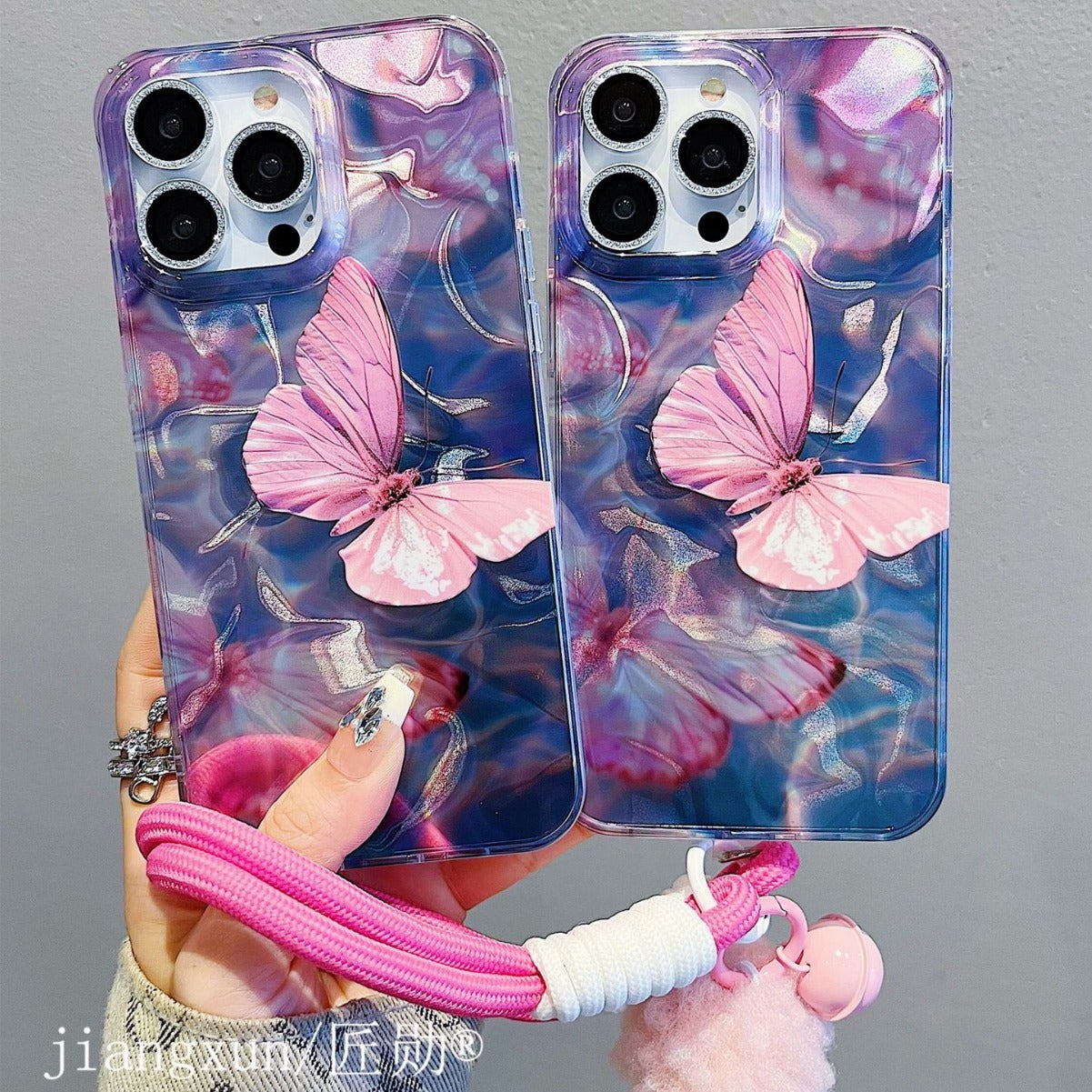 Accessories for iphone15promax mobile phone case 13 water ripple ins wind butterfly 14 new 14promax apple