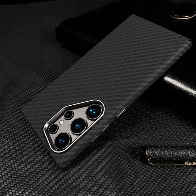 For Samsung S25Ultra Mobile Phone Case S24Ultra Kevlar 600D Skin Sense Hard Case S25 Premium S23 Anti-drop Galaxys24 + Built-in Magsafe Magnetic Case Hard Case Phone accessories