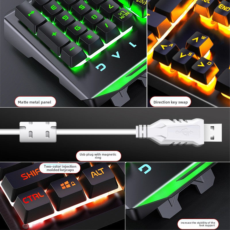 Silver Condor V2 mechanical feel game keyboard desktop computer notebook wired luminous e-sports manufacturer wish