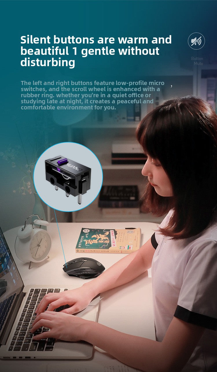 PM6 wireless bluetooth three-mode mouse F1S charging silent business office game computer
