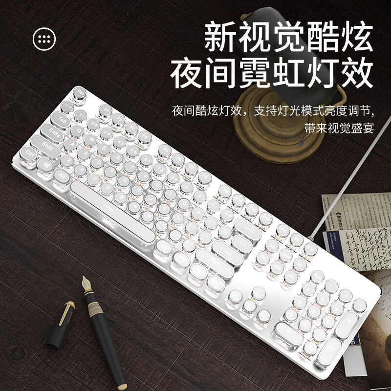 (Shipping fee not included) E-sports wired mechanical keyboard Metal keycap Mechanical axis keyboard and mouse headset Punk game keyboard and mouse wholesale