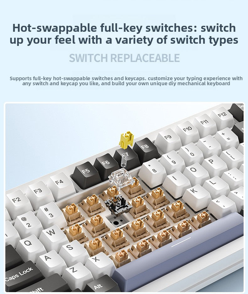Y95 bluetooth three-mode mechanical keyboard customized wireless 98 with RGB wired gaming gasket computer peripherals