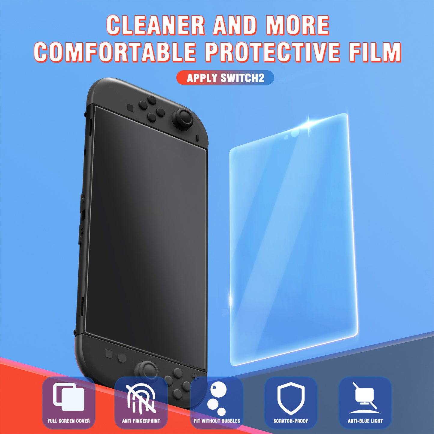 Suitable for Nintendo Switch 2 host tempered glass film plus film compartment Switch tempered film plus positioning frame