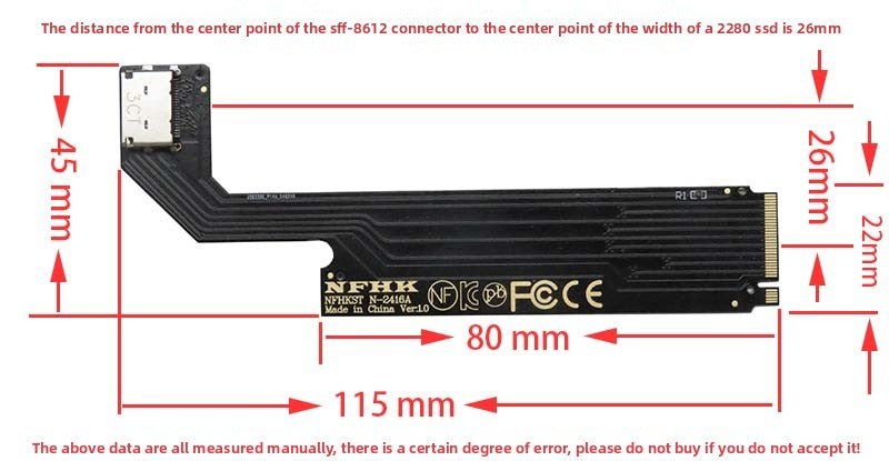 NVMe M.2 interface to Oculink SFF-8611 SFF-8612 adapter Repair Tools